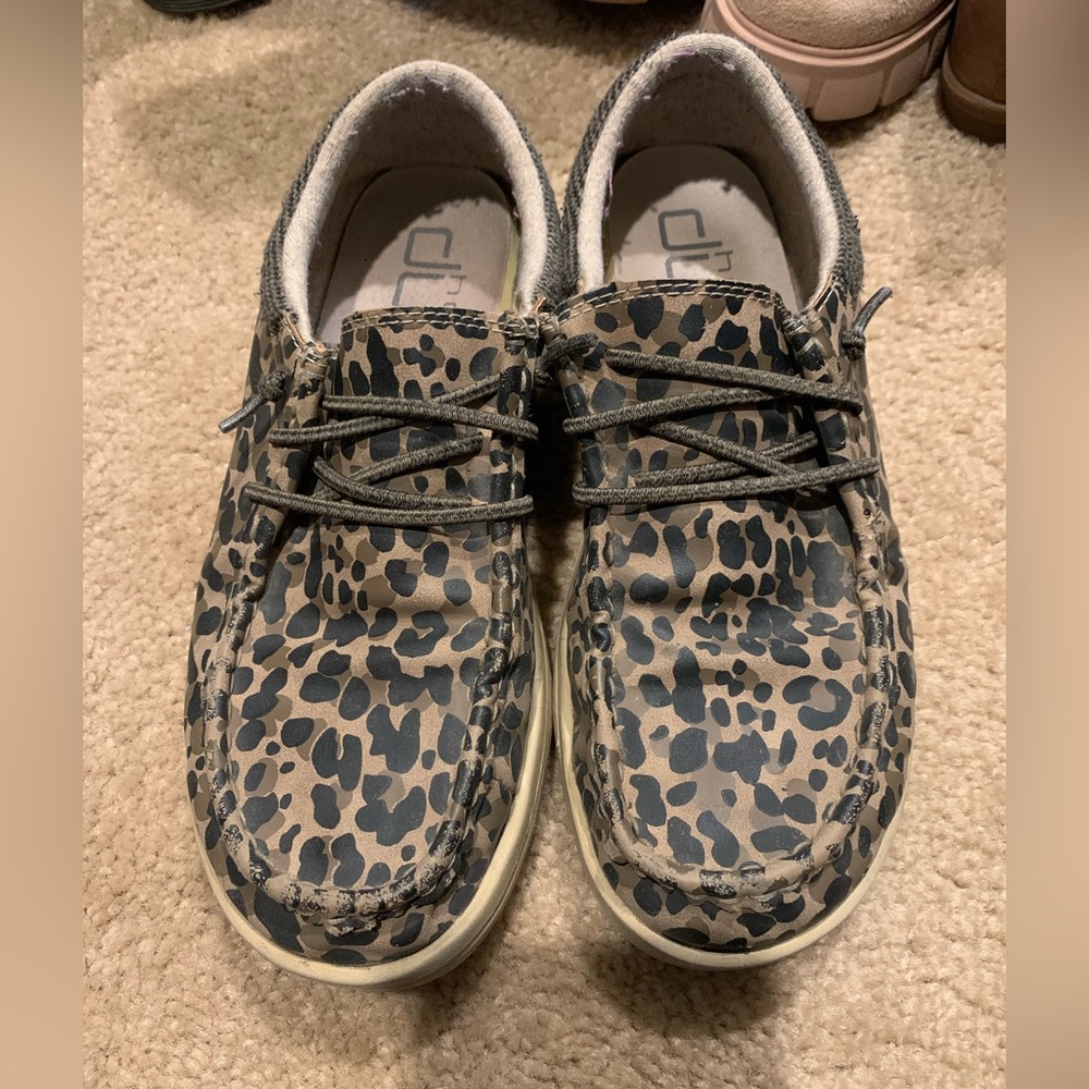 Hey Dude leopard shoes